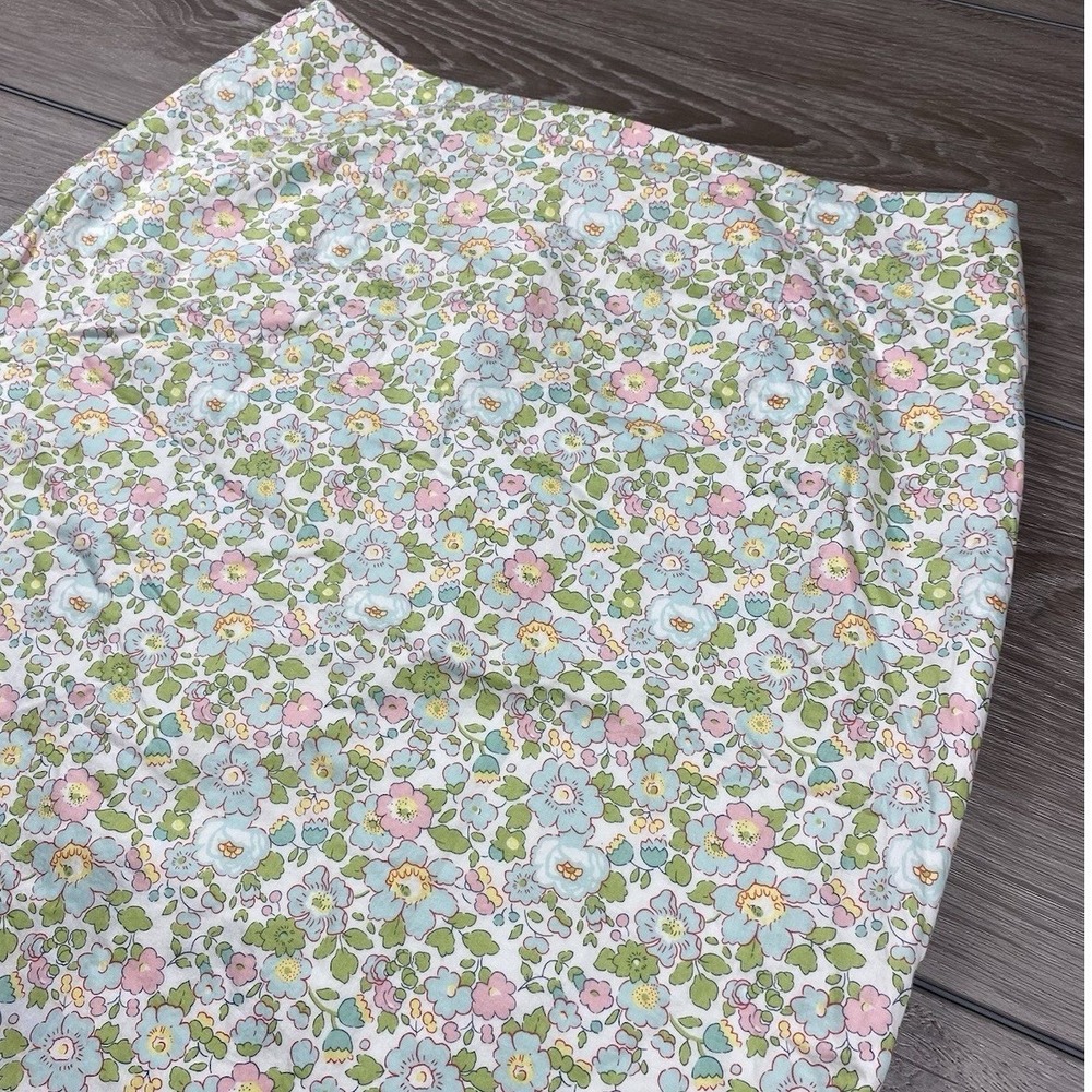 Rebecca Taylor Womens Skirt Floral Cotton Pencil Knee Length Multi 10